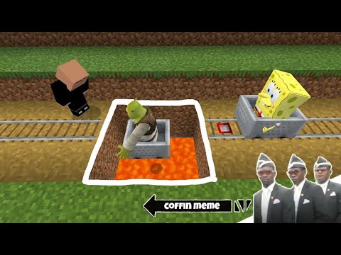 Awesome Traps for Spongebob and Shrek in Minecraft - Coffin Meme