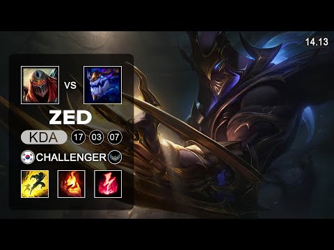 Zed vs Aurelion Sol Mid - KR Challenger - Patch 14.13 Season 14