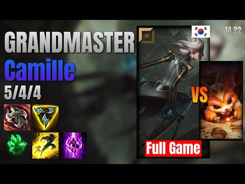 GRANDMASTER Top Camille vs Gnar lol KR solo rank Full Game 14.22
