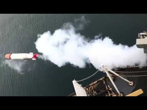 Torpedo launch. Mk 46 exercise torpedo.