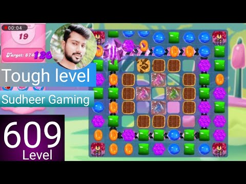 Candy crush saga level 609 । Tough level । No boosters । Candy crush saga 609 । Sudheer Gaming