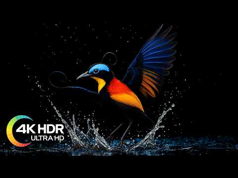 Colorful Birds Video: 4K Video Ultra HD with Relaxing Music and Bird Sounds