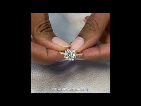 2 carat Lab Grown Cushion Cut Diamond Engagement Ring