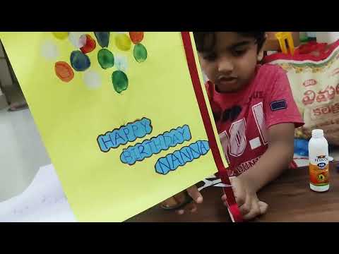 Nishu's 1st Birthday Card making for his Nanna...🥰🎂🎉