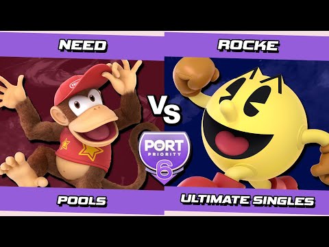 Port 6 Pools - Need (Diddy Kong) Vs. Rocke (Pac Man) SSBU Ultimate Tournament