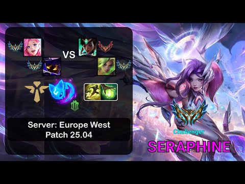 Seraphine Support + Veigar vs Karma + Zeri - EUW Challenger - Patch 25.04