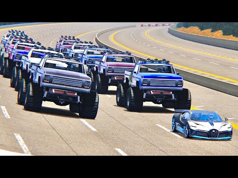Bugatti Divo vs Monster Truck - Nardo Speed Ring