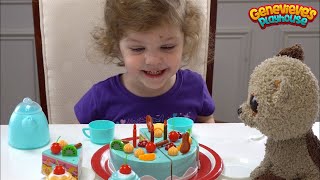 Birthday Party Toy Cutting Cake for Genevieve's Best Friend, Root Beer! Fun Toy Cutting Velcro Cake!