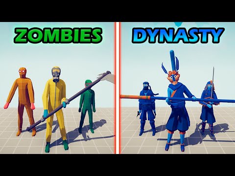 ZOMBIE TEAM vs DYNASTY TEAM - Totally Accurate Battle Simulator | TABS
