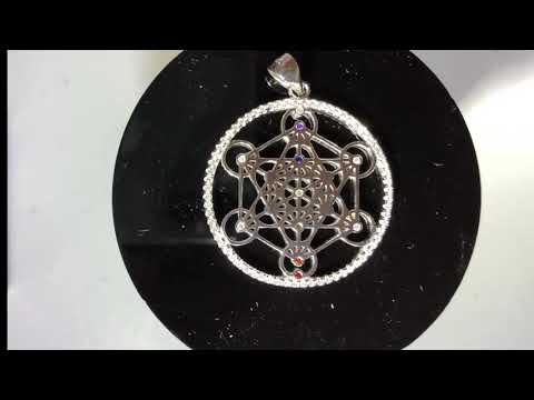 Sterling Silver CZ Metatron Pendant