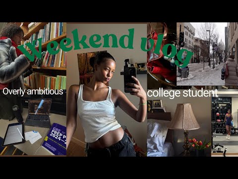 Weekend in the life of an overly ambitious college girl | 4AM routine, midterms, studying, modeling