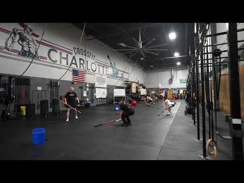 Taylor Self coaching the squat clean at CrossFit Charlotte