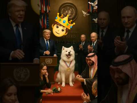 Samoyed Honored at UN 🌍🐶 | World Leaders Stand for Hero Dog #dog #animals #youtubeshorts #viralshort