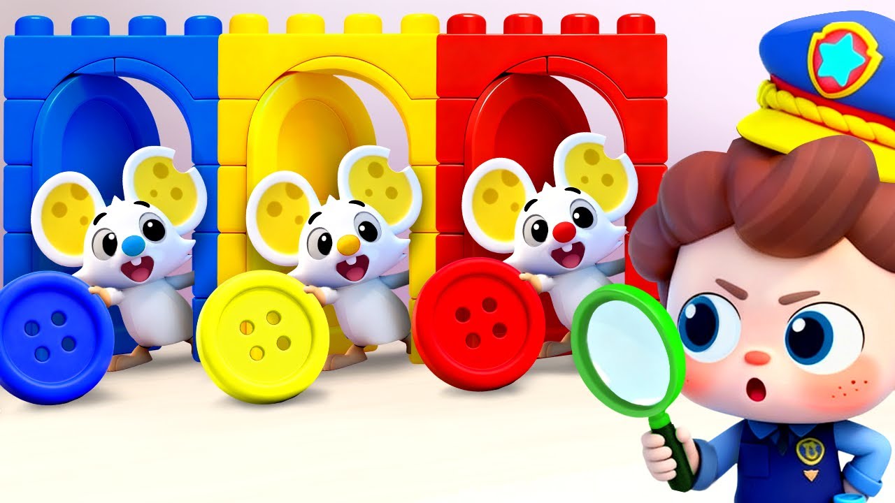 Police Chase Color Buttons | Under a Button | Nursery Rhymes & Kids Songs | BabyBus