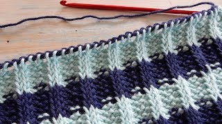 Tunisian Crochet Rib Stitch - Knit & Purl