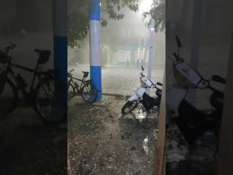 La lluvia, el granizo y el viento Sur llegaron con todo a Pocito