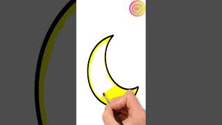 How to Draw and Paint a Moon! Easy Drawing for Kids