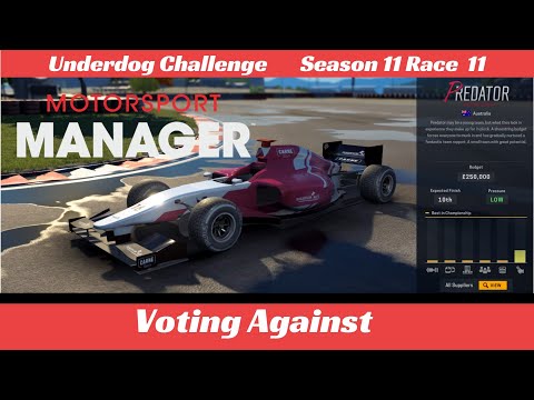 Motorsport Manager - Voting Against - #108 - Underdog Challenge