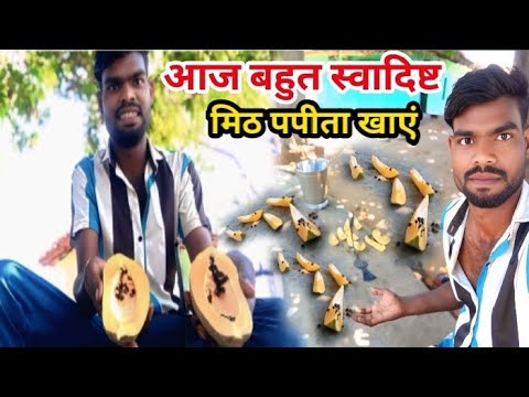 आज बहुत स्वादिष्ट मिठ पपीता खाएं 🍑।। dehati village life style vlog ।। @NarendraSingh-760