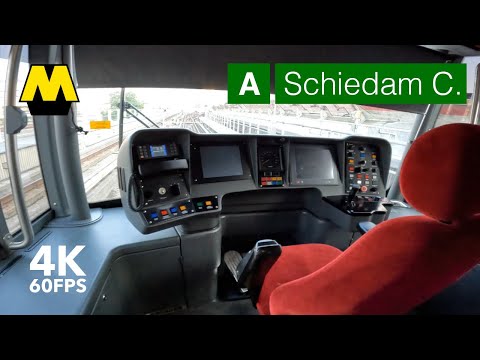 4K Metro Cabview | 🚇 RET Line A to Schiedam Centrum | 🇳🇱 Rotterdam | Bombardier Flexity Swift RSG3
