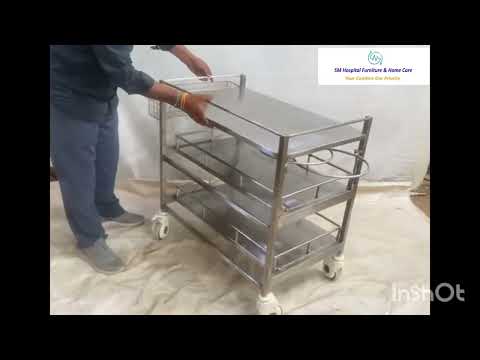 Stainless Steel Instrument Trolley 3 Racks