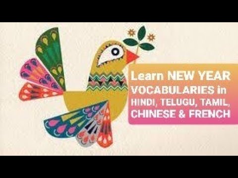 NEW YEAR  🎆🍾Vocabularies in 5 Languages through English.  5 IN 1 BHASHA ZONE