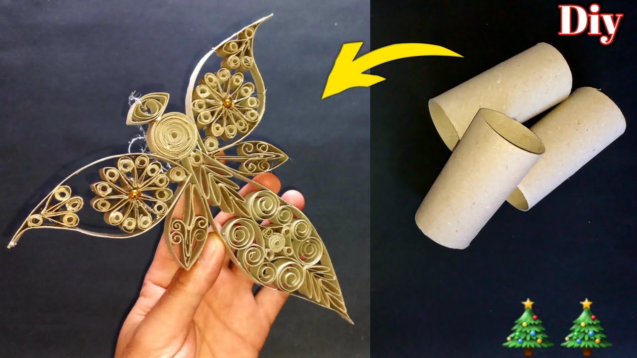So beautiful! Christmas tree angel making with tissue paper rolls - recycling ideas