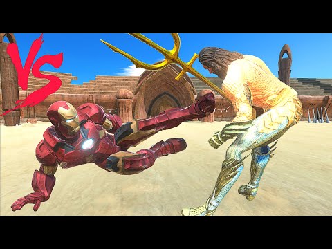MODS 1 Vs 1 #09 - IRON MAN vs AQUAMAN - Animal Revolt Battle Simulator