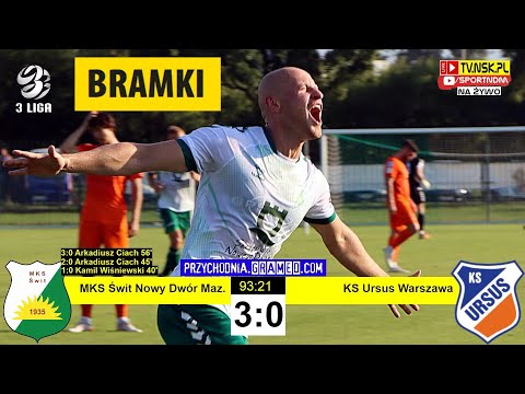 tv.nsk.pl [bramki] MKS Świt Nowy Dwór Maz. - KS Ursus Warszawa 3:0 (2:0) 2022-08-17 g. 17:00