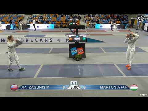 2019 467 T16 01 F S Individual Orleans FRA WC BLUE MARTON HUN vs ZAGUNIS USA