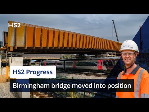 New HS2 Birmingham bridge moved into final position