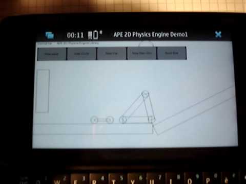 Nokia N900 runs APE 2D physic demo