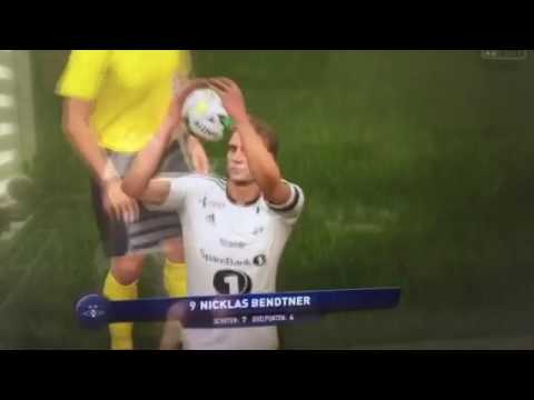 Nicklas Bendtner takes the hatrick ball