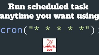 Laravel Advanced | how to use cron method to run scheduled tasks whenever you want ...