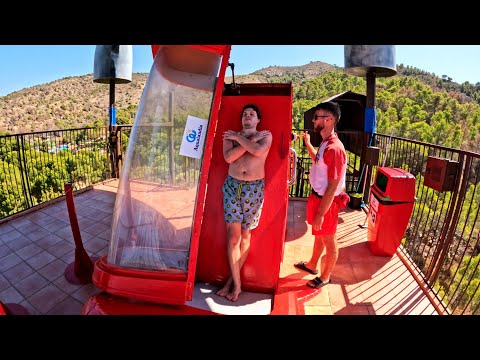 Riding Europe's Tallest Trapdoor Water Slide at Aqualandia! Red Verti-Go