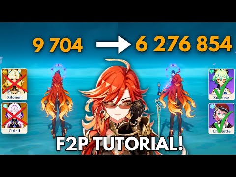 F2P: C0 Mavuika 6.2M Nuke Tutorial!! [Genshin Impact]