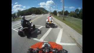 preview picture of video 'KFX 700 WITH DUAL EXHAUST - RIDING ON THE STREETS OF BERLIN, NH'