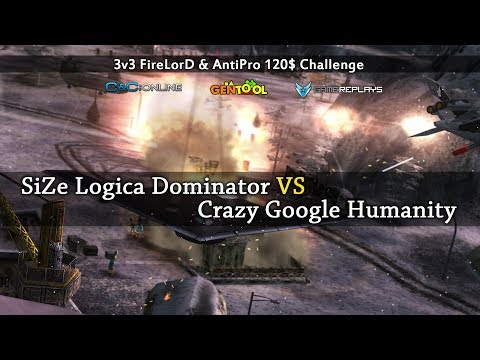 Generals Zero Hour 3v3 - SiZe Logica Dominator vs Crazy Google Humanity - BO13