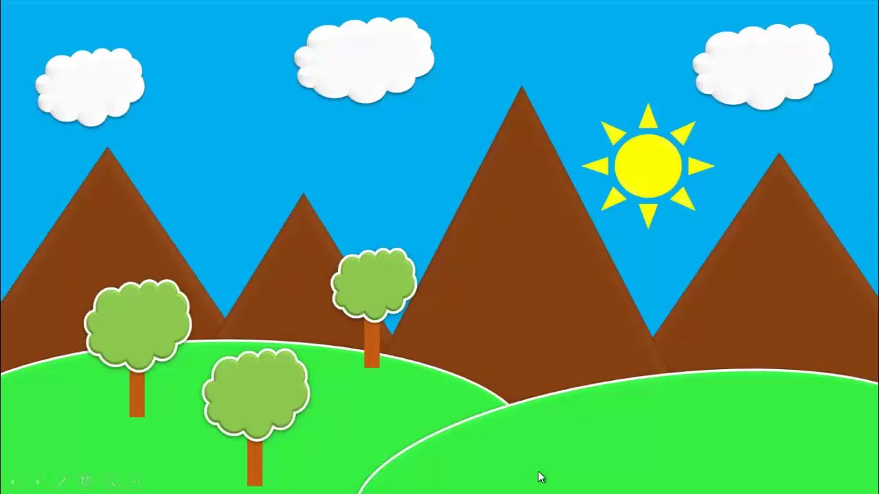 ¿Cómo hacer un paisaje utilizando Microsoft PowerPoint |Aprende a construir con figuras geométricas