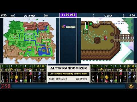 ALttPR Crossworld Keysanity Tournament: LB Round 1 - Ultyma vs. GynxyGirl Part 2