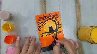 Easy Halloween Painting For Beginners | #art #halloween #acrylicpainting #painting #minicanvas