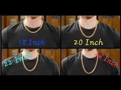 10mm Miami Cuban link chain at different lengths | Gold Jewelry Sizing