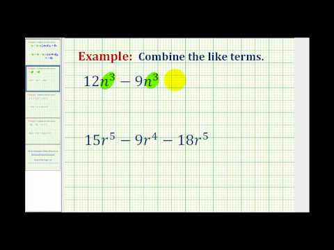 Ex 1: Combining Like Terms | Math Help from Arithmetic ...