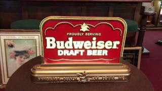 Budweiser Reverse Glass Lit Sign SOLD