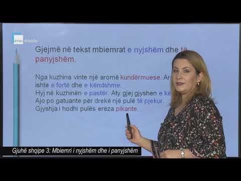 Gjuhë shqipe 3 - Mbiemri i nyjshëm dhe i panyjshëm