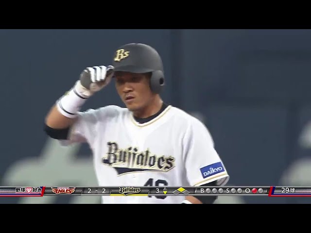 【3回裏】バファローズ・川端 左中間突破の2点タイムリーで同点!! 2017/5/23 Bs-E