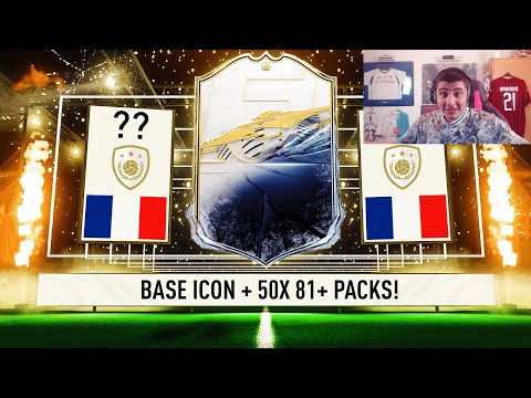 WE PACKED AN INSANE ICON!! BASE ICON PACK + 50X 81+ PACKS (FIFA 21)