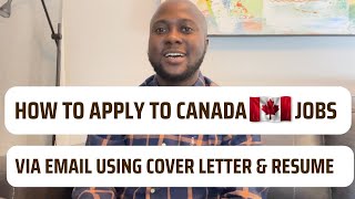 How to apply to Canada jobs via email using Cover Letter and Resume