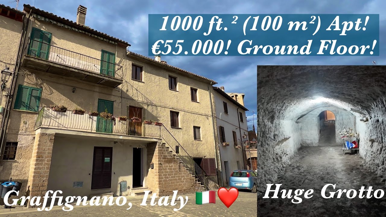 Charming Flat in Graffignano, Italy with Grotto for €55K! 🏡🇮🇹  2 Bdrms/1 Bath