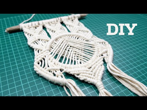 DIY Macrame Wall Hanging Leaves with Flower
